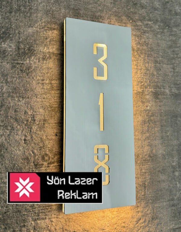 Modern ışıklı kapı Numarası
